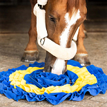 QHP SNUFFEL MAT VOOR PAARDEN BLAUW/GEE