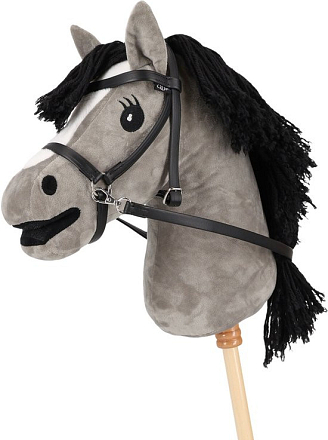 QHP BITLOOS HOOFDSTEL HOBBY HORSE ZWART