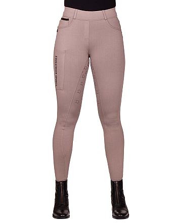 QHP RIJLEGGING JORINE FULL GRIP TAUPE