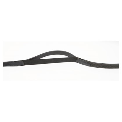 HARRY'S HORSE TEUGELS ELASTIEK LEDER MET RUBBER GEVOERD ZWART